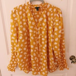 Yellow and white blouse